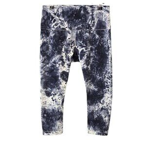 Lululemon Wunder Under High Rise Marble Dye Cropped 21" Tights Size 10